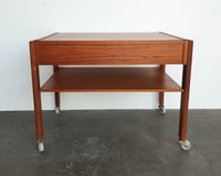 Image 6 of Teak Side Table / Office Cart on Casters