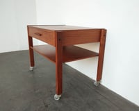 Image 7 of Teak Side Table / Office Cart on Casters