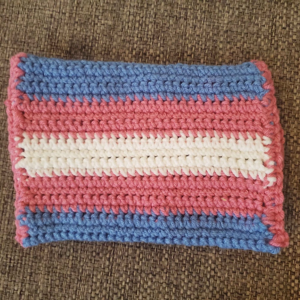 Image of Trans Flag Crochet Bag