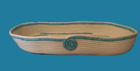 Image 2 of Handmade turquoise Oval rope basket