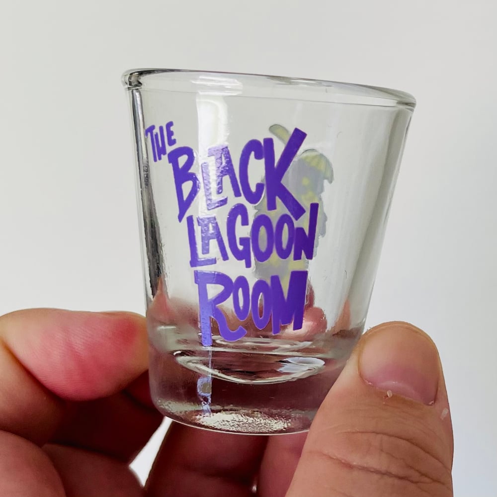 THIRSTY CREATURE Black Lagoon Room Logo 2 oz Shot Glass