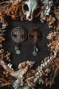 Image 1 of Pillory etched brass earrings