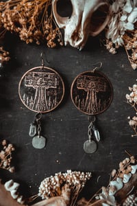 Image 2 of Pillory etched brass earrings