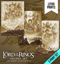 Image of THE LORD OF THE RINGS TRILOGY - LITHOGRAPHS - FOIL VARIANT AP SET - 24x36