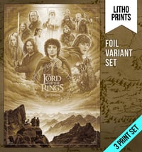 Image of THE LORD OF THE RINGS TRILOGY - LITHOGRAPHS - FOIL VARIANT AP SET - 24x36