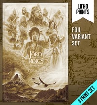 Image of THE LORD OF THE RINGS TRILOGY - LITHOGRAPHS - FOIL VARIANT AP SET - 24x36