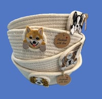 Image 1 of Handmade rope basket with dog 