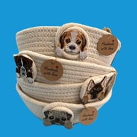Image 3 of Handmade rope basket with dog 
