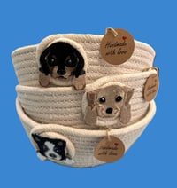 Image 4 of Handmade rope basket with dog 