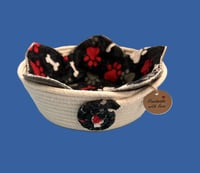 Image 2 of Handmade rope basket with koozie, dog paws/bones