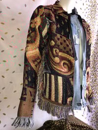 Image 2 of Jean Junky Premium Woven Tapestry Kimono Jacket, Denim Front Collar W/Leather Accent 
