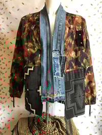 Image 1 of Jean Junky Premium Italian Camouflage Army Kimono Jacket W/African Woven Fabric 