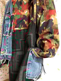 Image 3 of Jean Junky Premium Italian Camouflage Army Kimono Jacket W/African Woven Fabric 