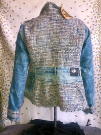 Image 4 of Jean Junky Premium Upcycled Vintage St.Johns Coat W/Rips& Tears Faded Denim Sleeves 