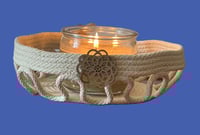Image 1 of Handmade Rope candle holder/fruit basket