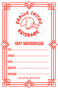 Oracle Tattoo Gift Certificate