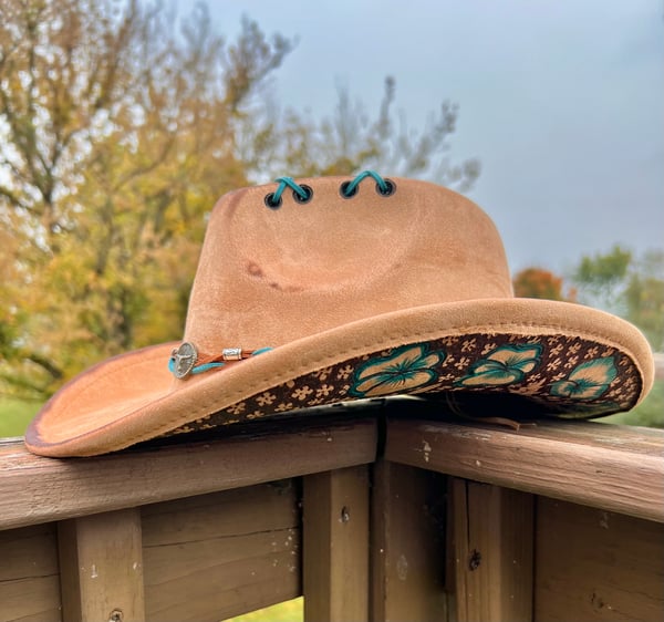 Image of Turquoise Floral Cowboy Hat