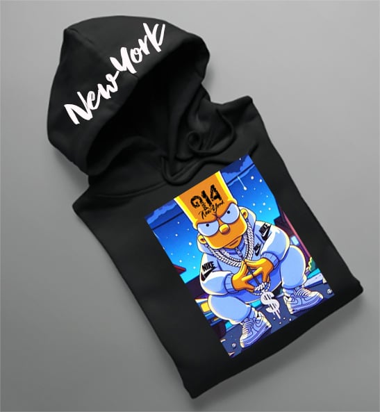 Image of EXCLUSIVE GRIND ONE FOUR COOL KID  REMIX HOODIE / ROYAL N BLACK