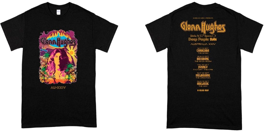 Image of GLENN HUGHES - Aussie Tour Shirt 2024 Poster Design - AUSSIE TOUR SHIRT