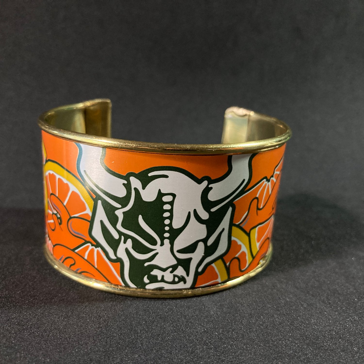 Image of CRAFTED | Stone Tangerine Express Cuff - Polished Brass