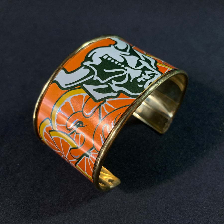 Image of CRAFTED | Stone Tangerine Express Cuff - Polished Brass