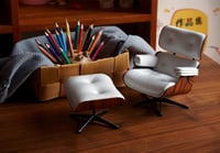 Image 9 of 1/6 Scale Eames Lounge Chair Dollhouse Miniatures dollhouse chair miniature chair