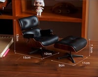 Image 1 of 1/6 Scale Eames Lounge Chair Dollhouse Miniatures dollhouse chair miniature chair