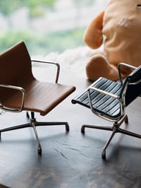 Image 9 of 1/6 Scale Swivel Desk Chair Office Mid Century Modern Designer Chair Dollhouse Miniature