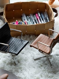 Image 1 of 1/6 Scale Swivel Desk Chair Office Mid Century Modern Designer Chair Dollhouse Miniature