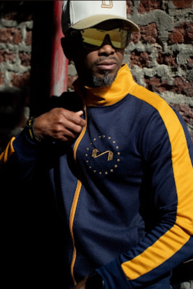 Image of Warmup Track Jacket (Navy & Gold)