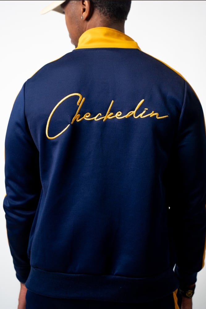 Image of Warmup Track Jacket (Navy & Gold)
