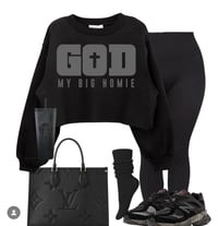 Image 1 of God My Big Homie|Ladies Cropped Sweatshirt 