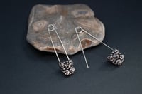 Image 1 of Skull Safety Pin Earrings - Stainless Steel 316L - Dangle Earrings - Stud Earrings