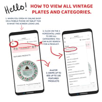 HOW TO VIEW ALL VINTAGE PLATES AND CATEGORIES!