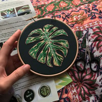 Image 4 of Monstera Leaf Botanical Embroidery Kit 