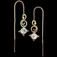 Image 2 of SWIRL String Earrings x Moon Stone Square