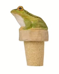 Image 3 of Bouchon de Bouteille en bois sculpté -  Grenouille