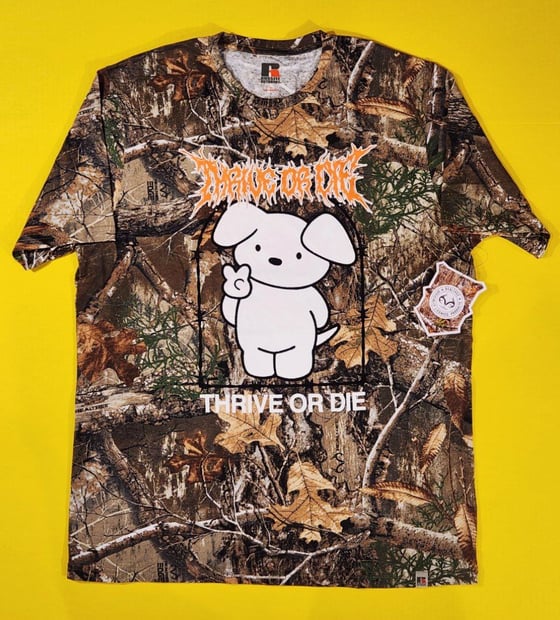 Image of THRIVE OR DIE & RealTree "STEADY HANDS" Shirt.