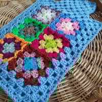Image 2 of 'Happy Scrappy' Hot Water Bottle Cover Hydrangea Blue
