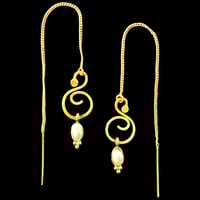 Image 2 of SWIRL String Earrings x Pearl Pendant