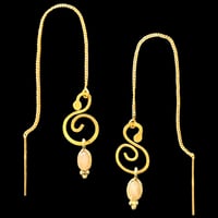 Image 1 of SWIRL String Earrings x Orange Moon Stone