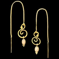 Image 2 of SWIRL String Earrings x Orange Moon Stone