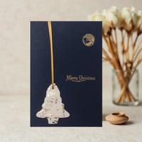 Image 1 of 'Merry Christmas' Card With Tree Keepsake Finished In Gold Or Silver Leaf