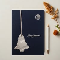 Image 2 of 'Merry Christmas' Card With Tree Keepsake Finished In Gold Or Silver Leaf