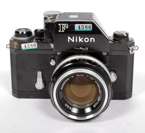 Image of Nikon F Photomic BLACK 35mm SLR film camera with Nikkor 50mm F1.4 lens #4586