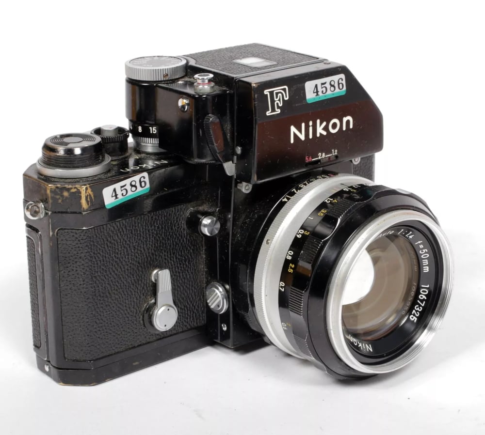 Image of Nikon F Photomic BLACK 35mm SLR film camera with Nikkor 50mm F1.4 lens #4586