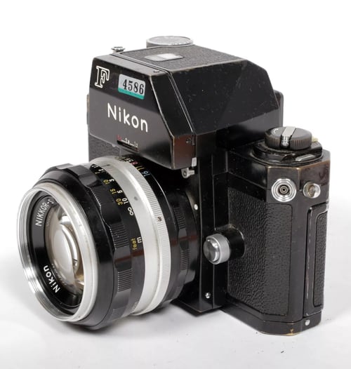 Image of Nikon F Photomic BLACK 35mm SLR film camera with Nikkor 50mm F1.4 lens #4586