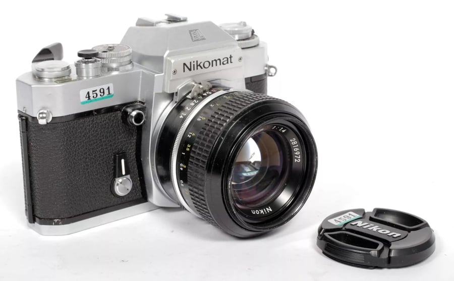 Image of Nikon Nikkormat EL 35mm SLR film camera w/ 50mm F1.4 Nikkor lens #4591 *CLA*