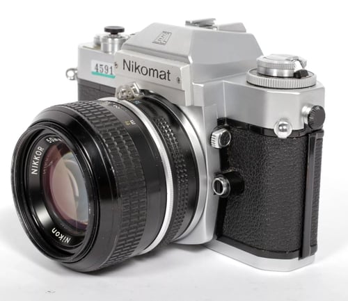 Image of Nikon Nikkormat EL 35mm SLR film camera w/ 50mm F1.4 Nikkor lens #4591 *CLA*