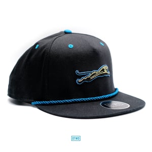 Image of Leap - black 5 panel - teal rope